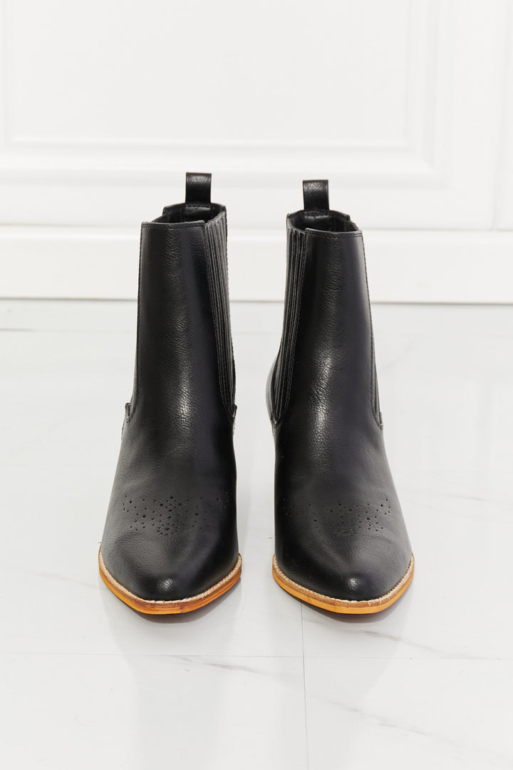 Stacked Heel Chelsea Boot in Black Boots