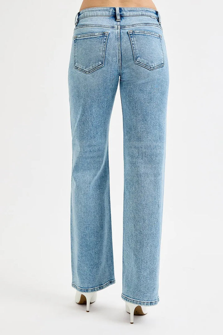 RISEN Full Size Low Rise Ankle Boyfriend Distressed Jeans Plus Size Jeans