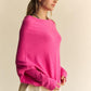 Davi & Dani Solid Color Batwing Sleeve Sweater Sweaters