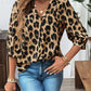 Leopard Print 3/4 Sleeve Blouse - DAVERRI FASHIONS