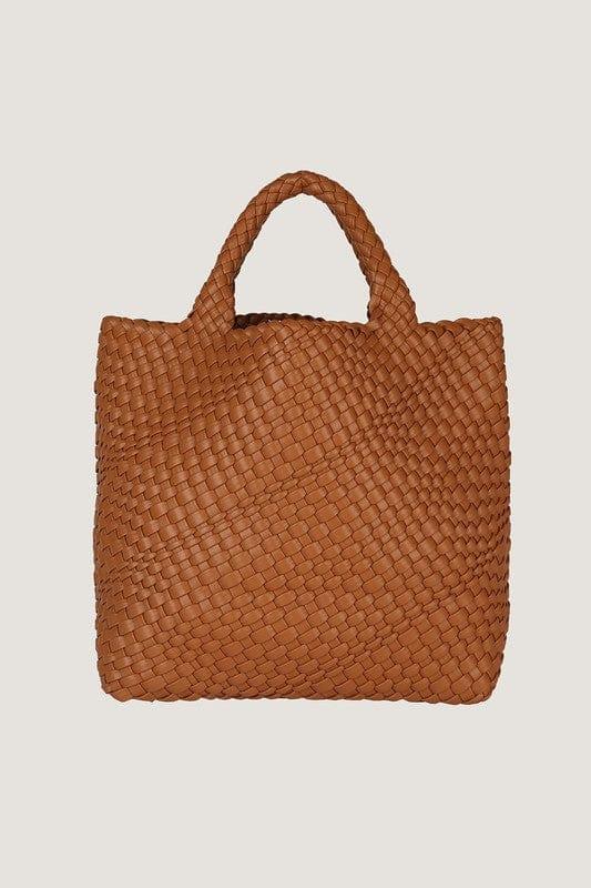 Vegan Leather Woven Tote Bag Handbags