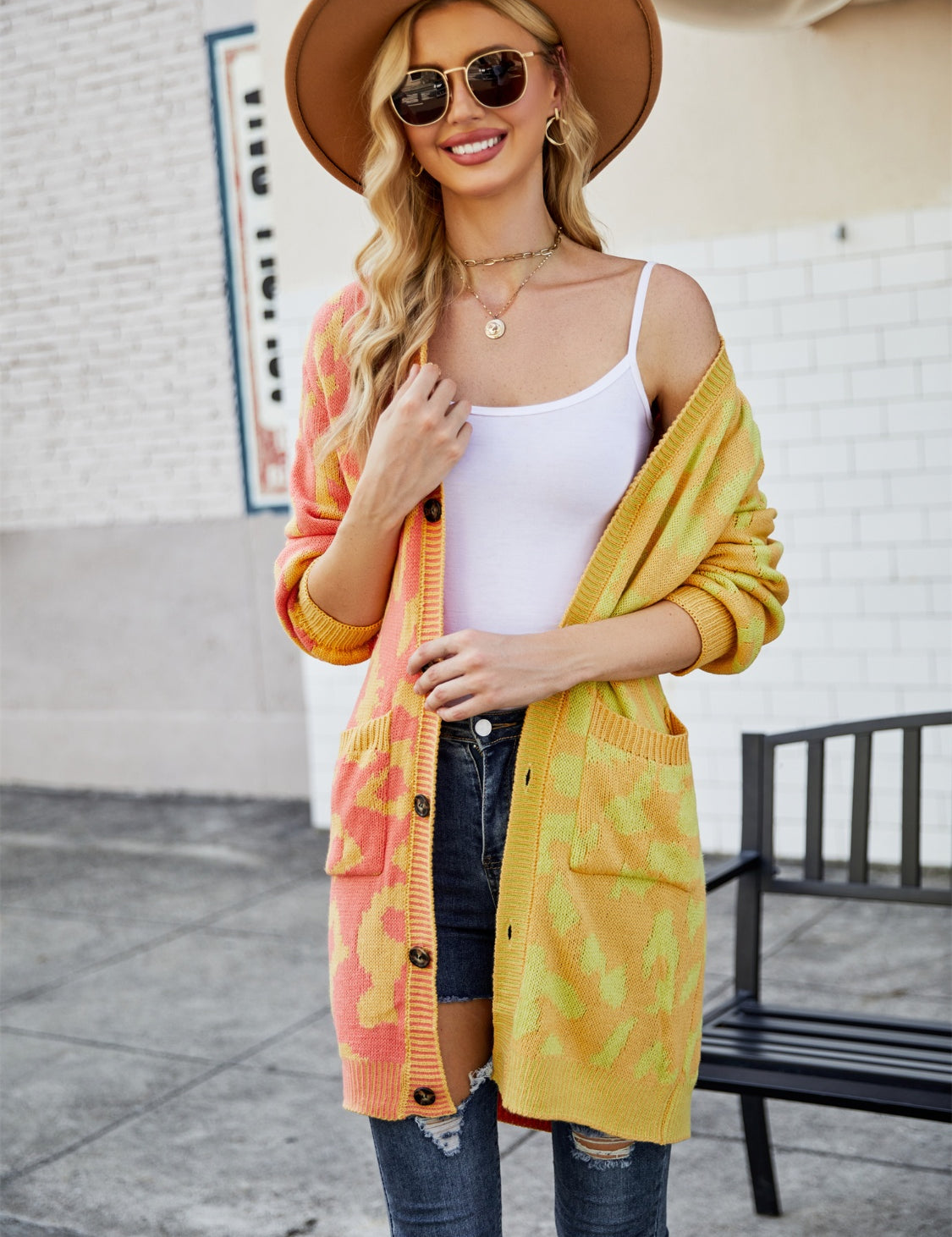 Angel Wings Leopard Button Down Longline Cardigan | Cardigans Daverri Fashions