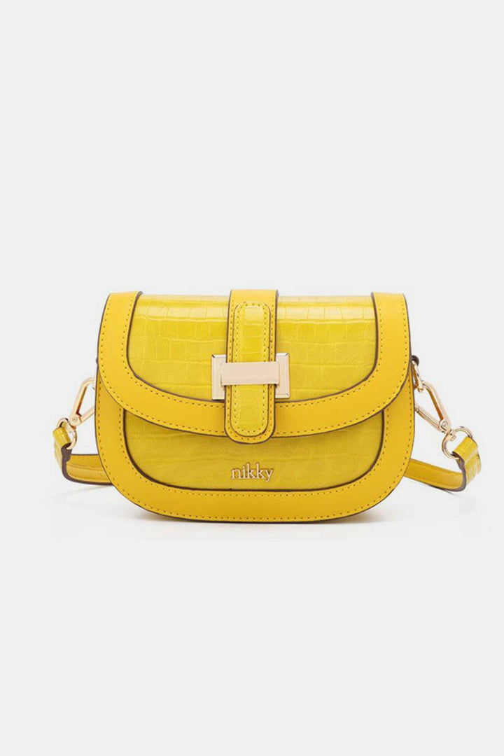 Nicole Lee USA Croc Embossed Crossbody Bag Yellow One Size Handbags