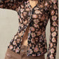 Floral Button-Front Shirt with Bell Sleeves - DAVERRI FASHIONS