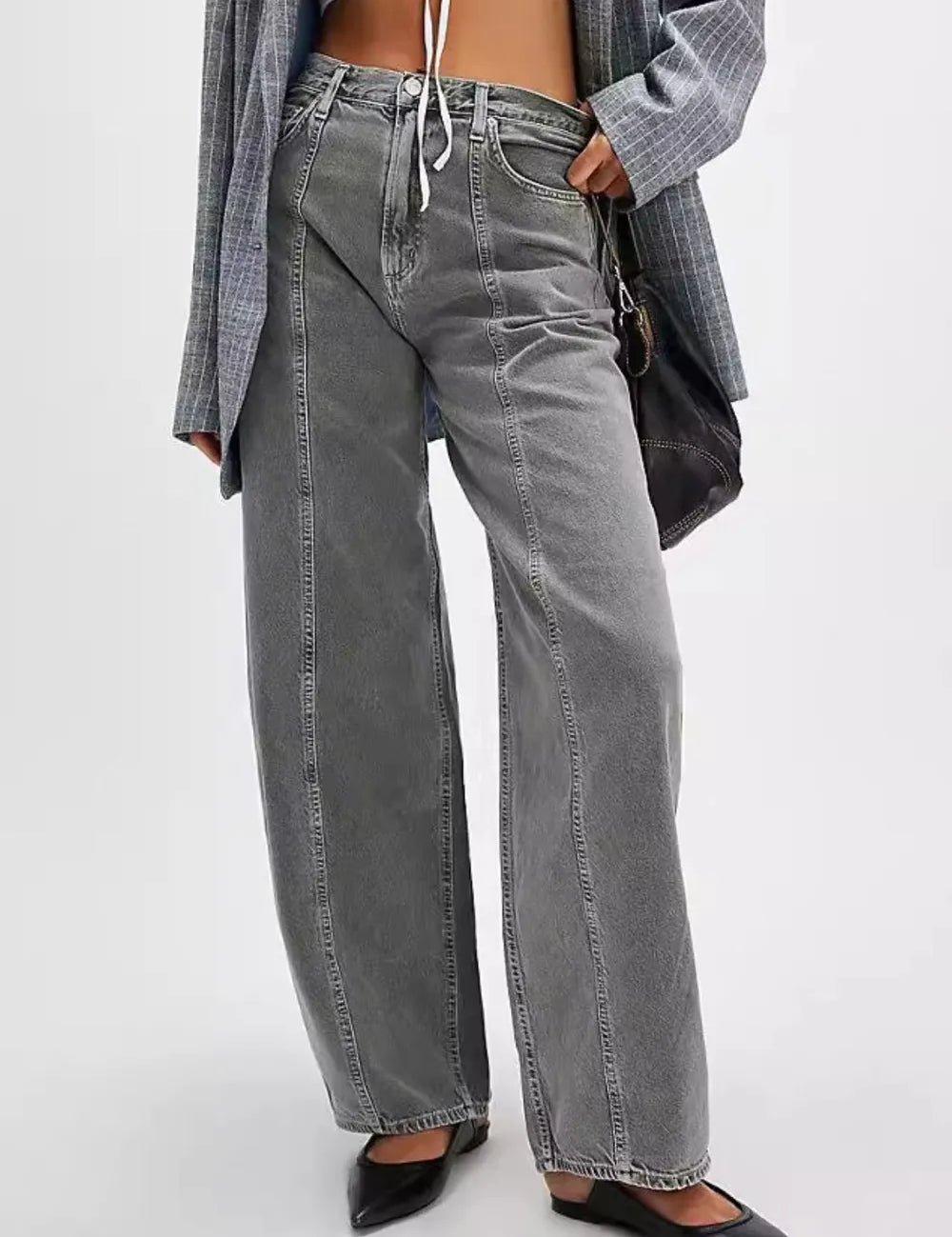 Wide Leg Jeans with Pockets | Jeans Daverri Fashions