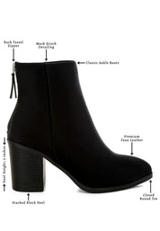 Veyara Lycra Block Heel Ankle Boots | Boots Daverri Fashions