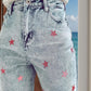 Distressed Star Jeans with Pockets - DAVERRI FASHIONS