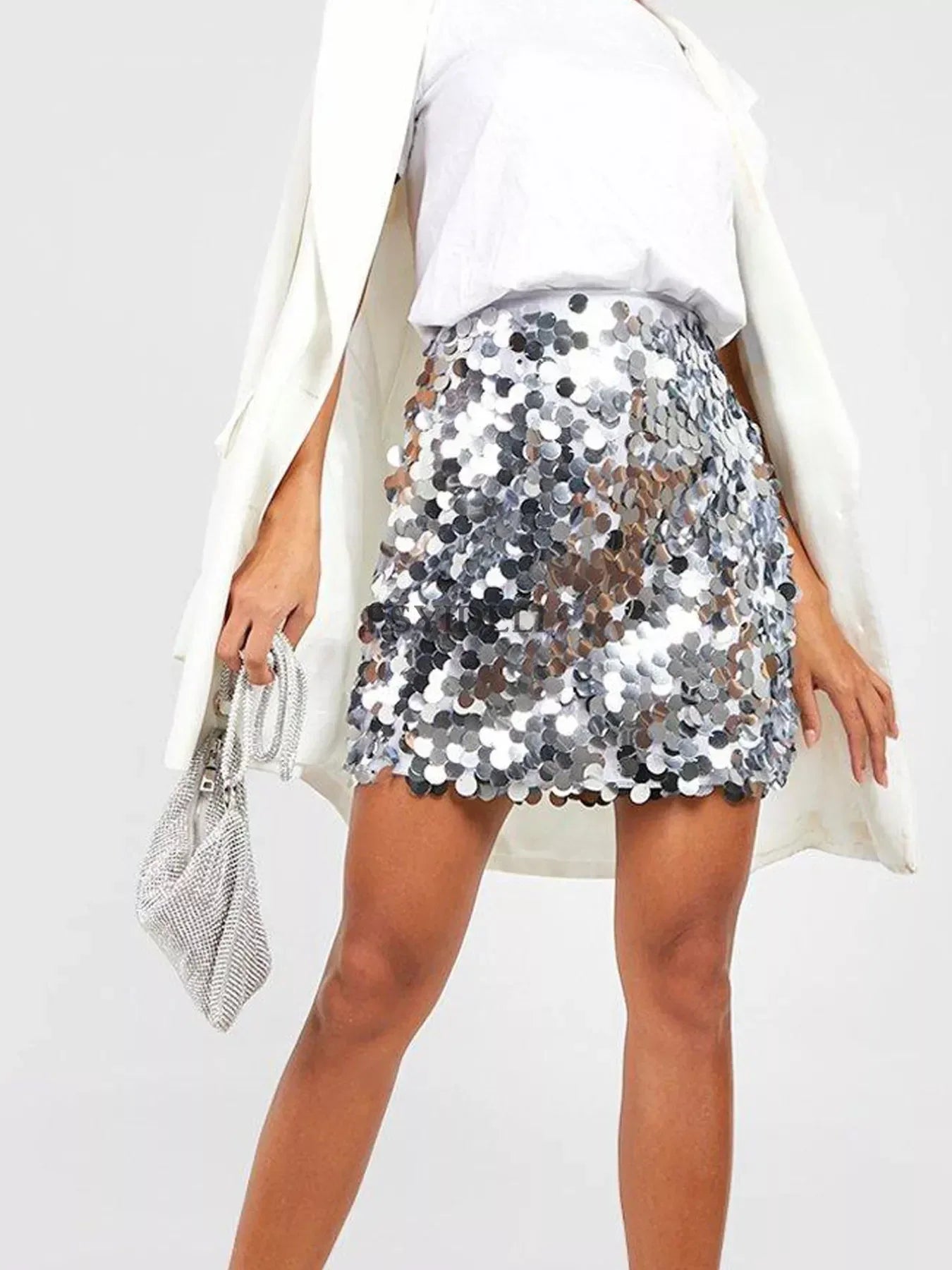 Sequin Mini Skirt - DAVERRI FASHIONS