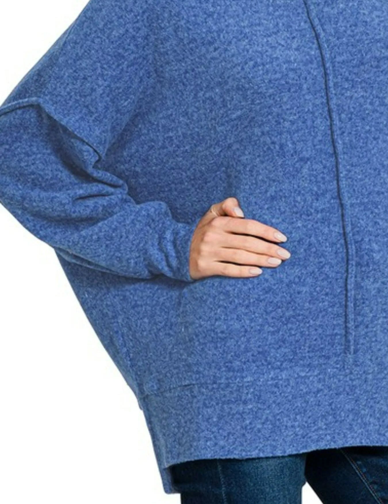 Zenana Brushed Melange Hacci Oversized Sweater | Sweaters Daverri Fashions