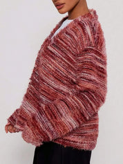 Daverri Fashions Textured Knit Button-Down Cardigan - DAVERRI FASHIONS