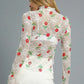 Umgee Floral Mock Neck Long Sleeve Sheer Top Tops