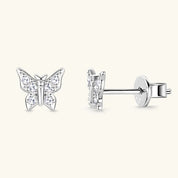 Moissanite 925 Sterling Silver Butterfly Stud Earrings | Sterling Silver Earrings Daverri Fashions