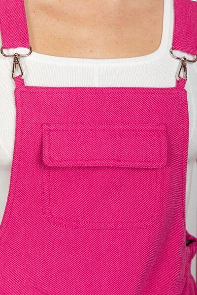 VERY J Adjustable Suspender Overalls with Pockets Shortalls