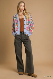Umgee Floral Knit Button-Up Cardigan | Daverri Fashions