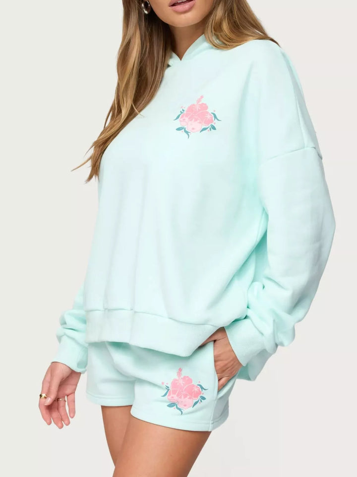 Drop Shoulder Graphic Hoodie with Kangaroo Pocket | Hoodies Daverri Fashions