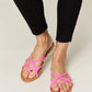 WILD DIVA Crisscross PU Leather Open Toe Sandals Sandals
