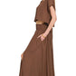 Zenana Heavy Woven Span Crop Tee & Skirt Set