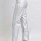 Judy Blue Full Size High Waist Silver Faux Leather Pants Plus Size Pants