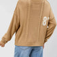 Number 87 Oversized Cable Knit Sweater - DAVERRI FASHIONS