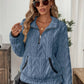 Cozy Sherpa Half Zip Sweatshirt - DAVERRI FASHIONS