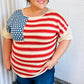 American Flag Jacquard Knit Sweater Top - DAVERRI FASHIONS