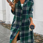 Devine Plaid Long Sleeve Hooded Coat - DAVERRI FASHIONS