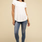Flowy Round Hem Rayon Short Sleeve Top T-Shirts