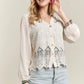 ADORA Button Down Embroidered Blouse Blouses