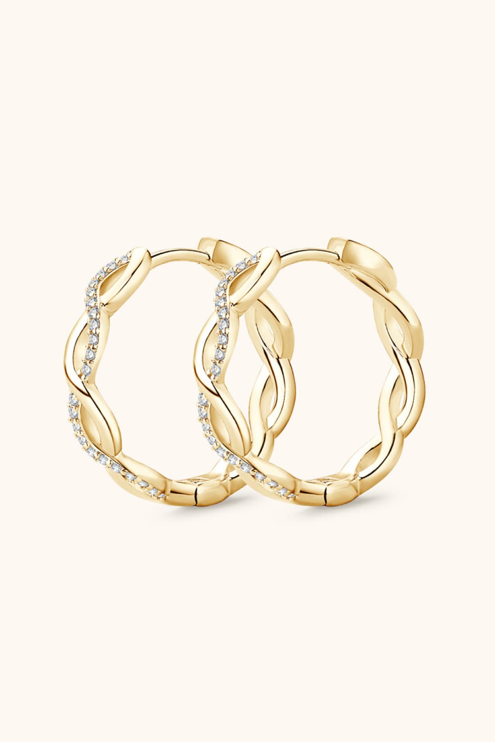 Moissanite Crisscross Hoop Earrings | Earrings Daverri Fashions