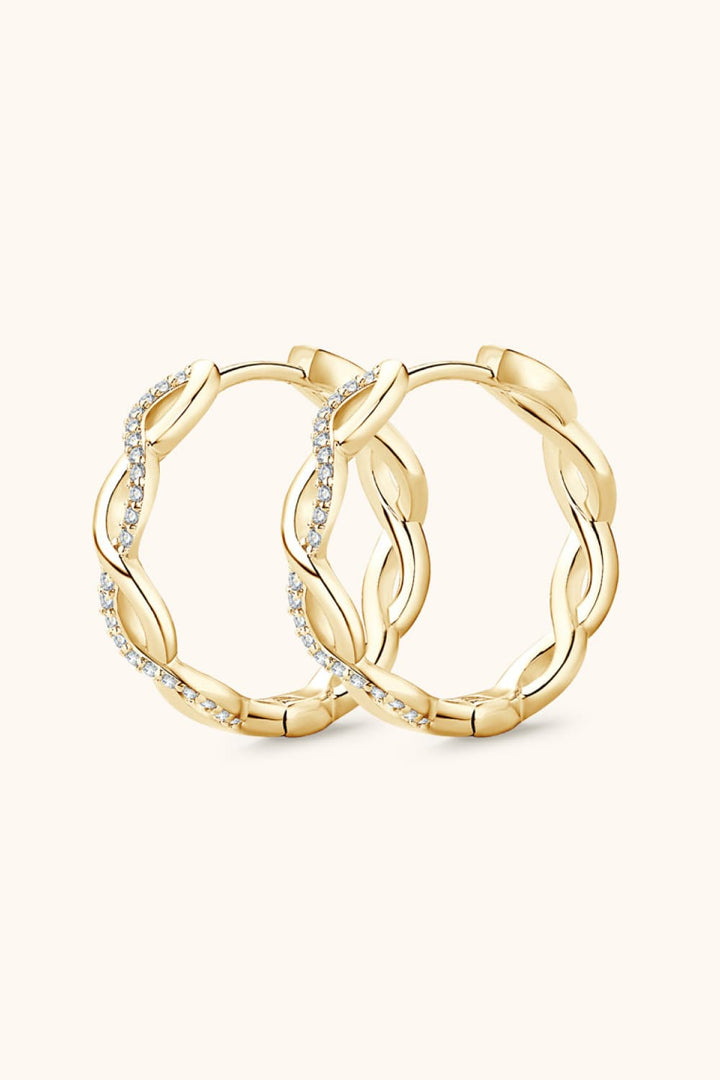 Moissanite Crisscross Hoop Earrings | Earrings Daverri Fashions