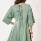 Davi & Dani Solid Draped Sleeve Ties Back Skort Romper Rompers