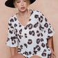 BiBi Leopard Printed V Neck Woven Top with Ruffled - DAVERRI FASHIONS