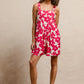 BiBi Floral Prints Tuck Detail Short Overall With Pockets Overalls