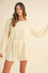 MABLE Round Neck Long Sleeve Sweater Romper Cream M L