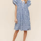 Haptics Double Ruffle Sleeve Dress with Side Pockets Knee Length Dresses