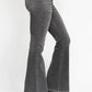 Judy Blue Full Size Mid Rise Tummy Control Washed Gray Release Hem Flare Jeans Plus Size - DAVERRI FASHIONS
