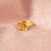 Rose Shape 18K Gold-Plated Ring | Rings Daverri Fashions