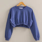 HYFVE Crew Neck Long Sleeve Crop Sweatshirt