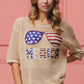 BiBi sequin American flag sunglasses knit cover up with America sweater design