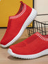 Breathable Knit Slip-On Athletic Sneakers - DAVERRI FASHIONS