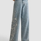 Women’s Plus Size Floral Embroidered Stretch Jeans - DAVERRI FASHIONS