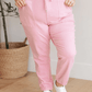 High Rise Pink Denim Joggers Denim Joggers
