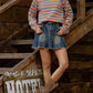 Rainbow Striped Pullover Sweater - DAVERRI FASHIONS