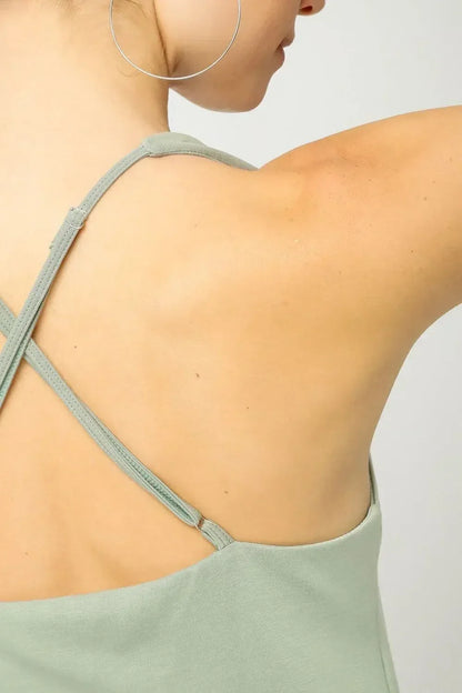 Umgee Crisscross Square Neck Active Dress - DAVERRI FASHIONS