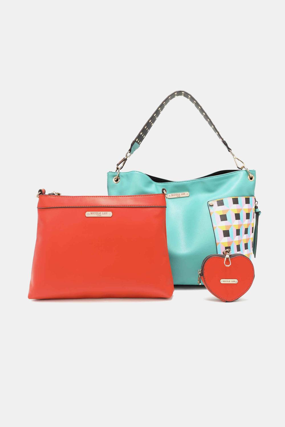 Nicole Lee USA Quihn 3-Piece Handbag Set Turquoise One Size Handbags