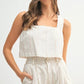 MABLE Square Neck Crop Top and Shorts Set Shorts Sets