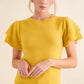And The Why Double Layered Ruffle Sleeves Sweater Top Sweaters