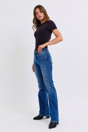 Judy Blue Full Size Run Mid-Rise Bootcut Jeans with Thermal Lining Jeans