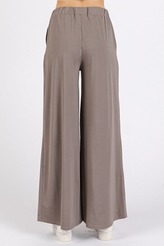 Mittoshop Yoga Air Stretch Elastic Waist Wide Leg Pants