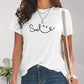 SMILE Round Neck Short Sleeve T-Shirt - DAVERRI FASHIONS